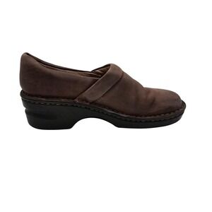 Born Shoes Womens Size 6 Brown Rustic Leather Wedge Clog Slip On Comfort W21054